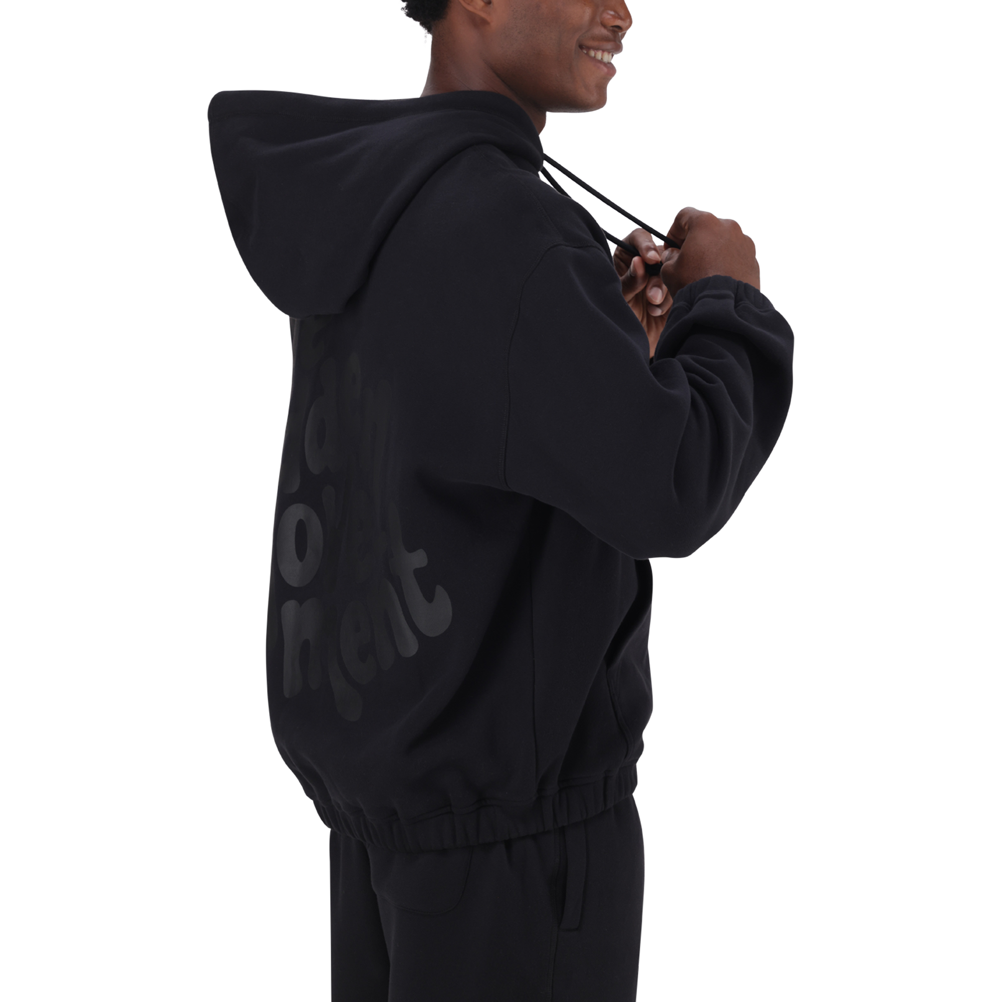 RORY BLACK RELAXED FIT HOODY - view 5