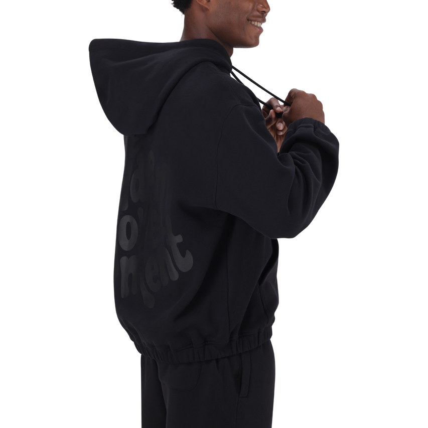 RORY BLACK RELAXED FIT HOODY - view 5