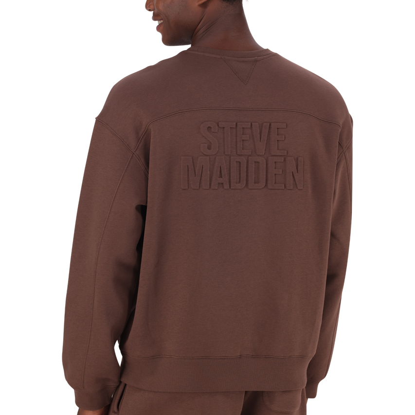 ROME BROWN/CHOCOLATE RELAXED CREW NECK SWEAT - view 6