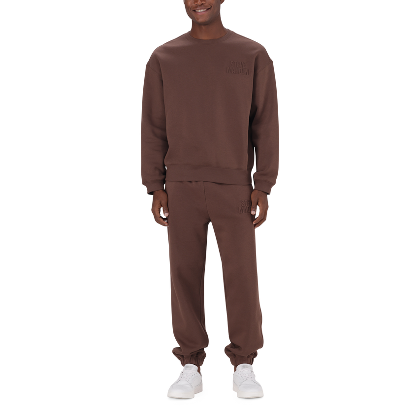 ROME BROWN/CHOCOLATE RELAXED CREW NECK SWEAT - view 4