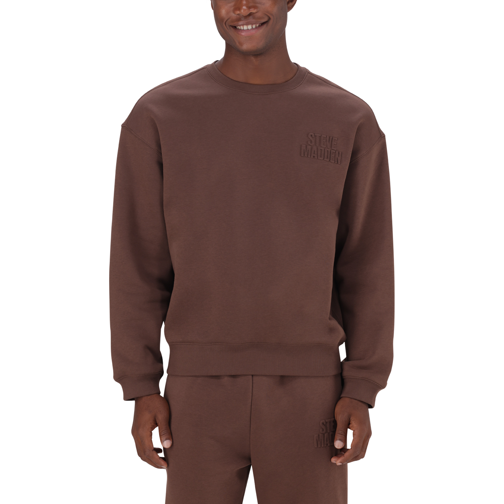 ROME BROWN/CHOCOLATE RELAXED CREW NECK SWEAT - view 3