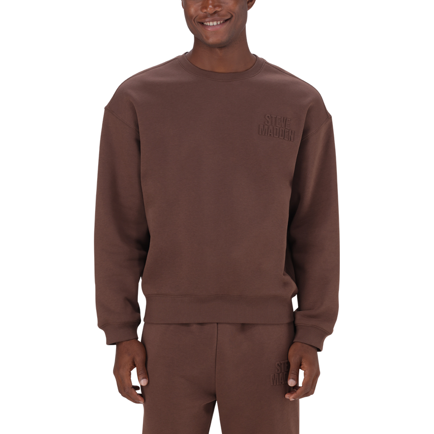 ROME BROWN/CHOCOLATE RELAXED CREW NECK SWEAT - view 3