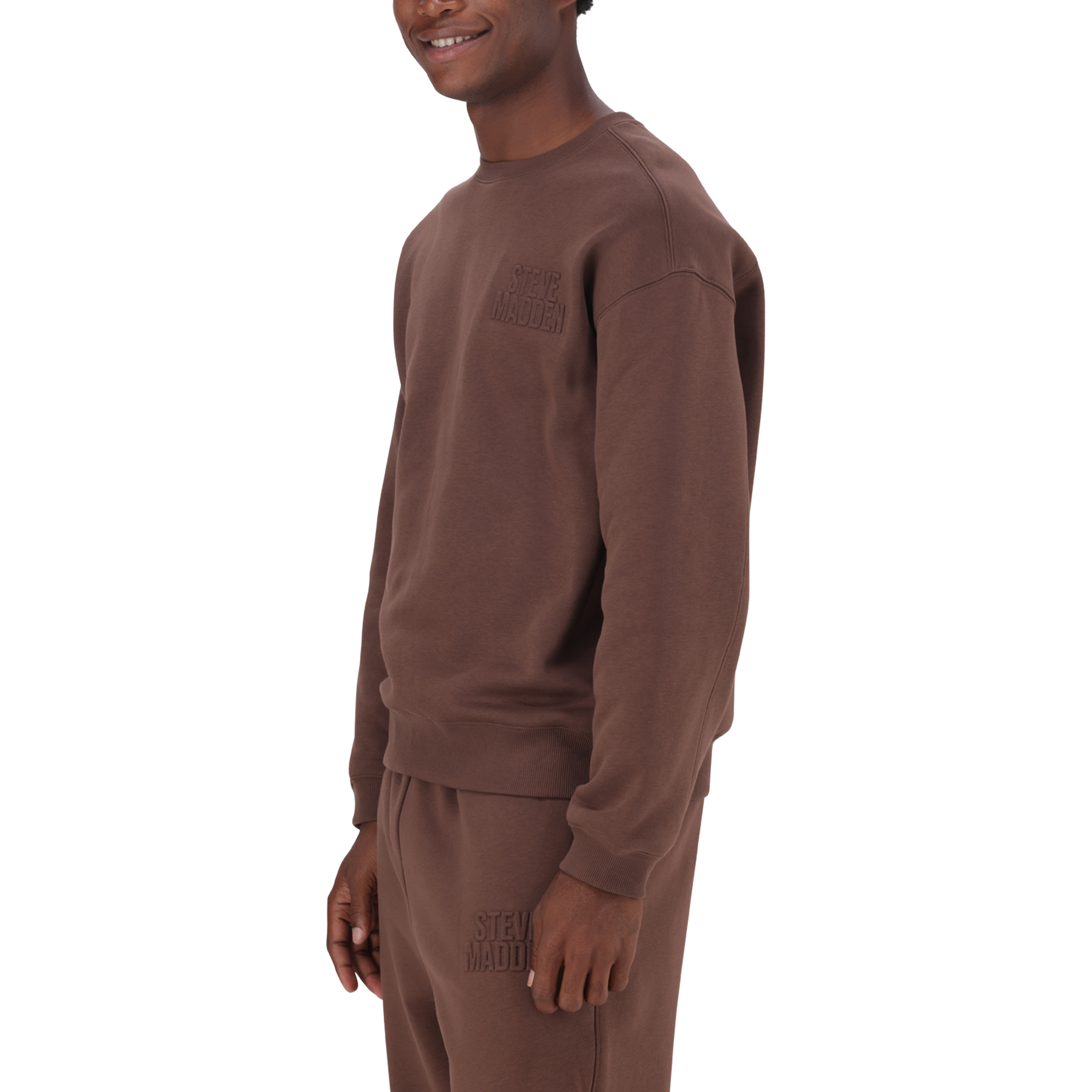ROME BROWN/CHOCOLATE RELAXED CREW NECK SWEAT - view 5