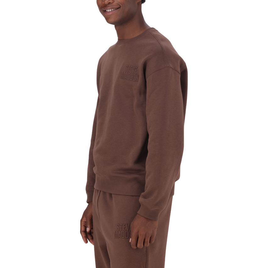 ROME BROWN/CHOCOLATE RELAXED CREW NECK SWEAT - view 5