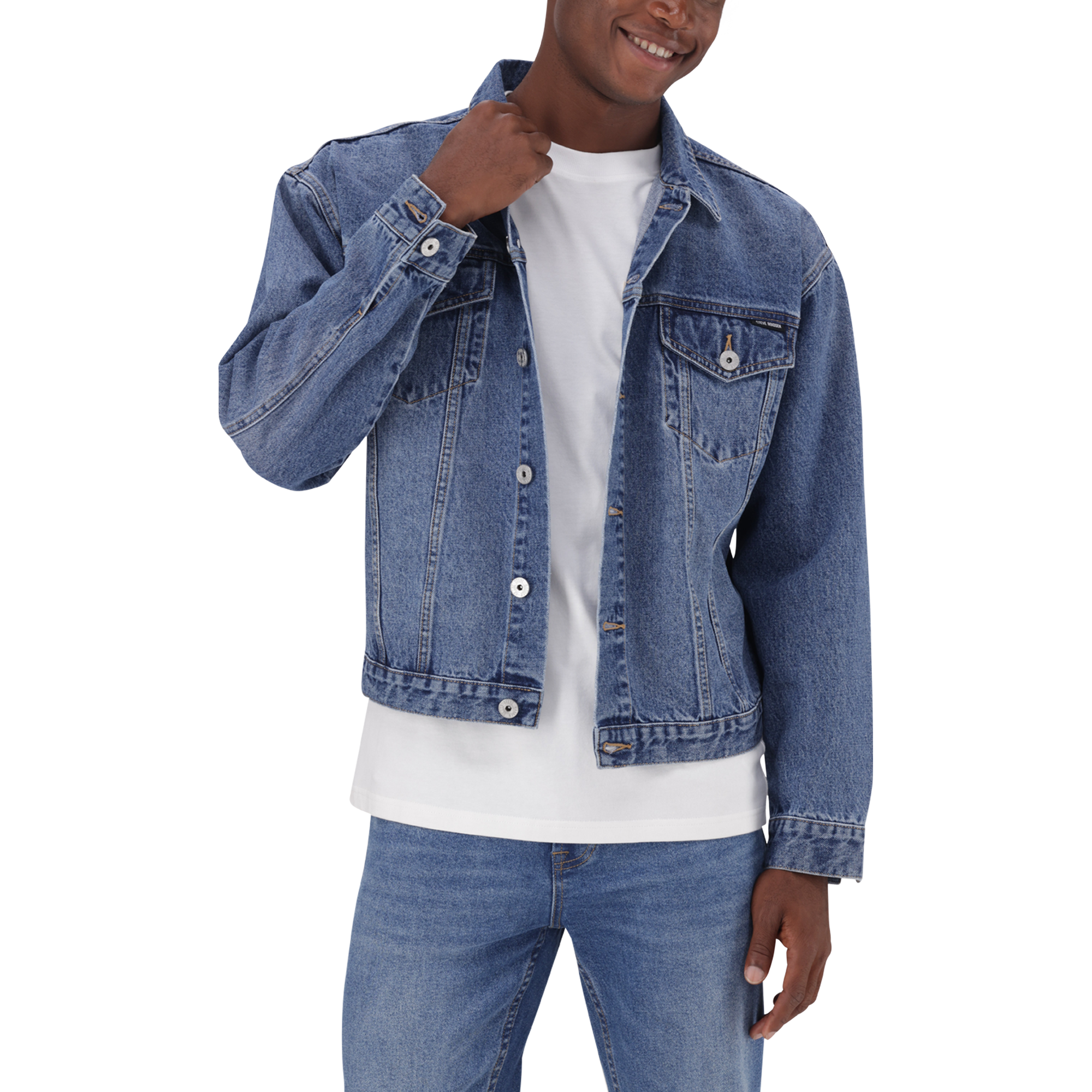 DODGE MID BLUE  DENIM TRUCKER JACKET - view 2