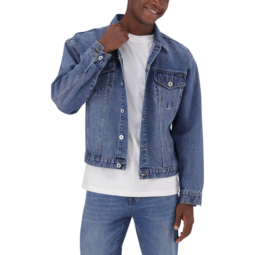 DODGE MID BLUE  DENIM TRUCKER JACKET - view 2