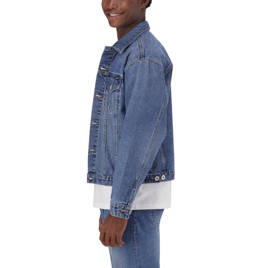 DODGE MID BLUE  DENIM TRUCKER JACKET - view 4