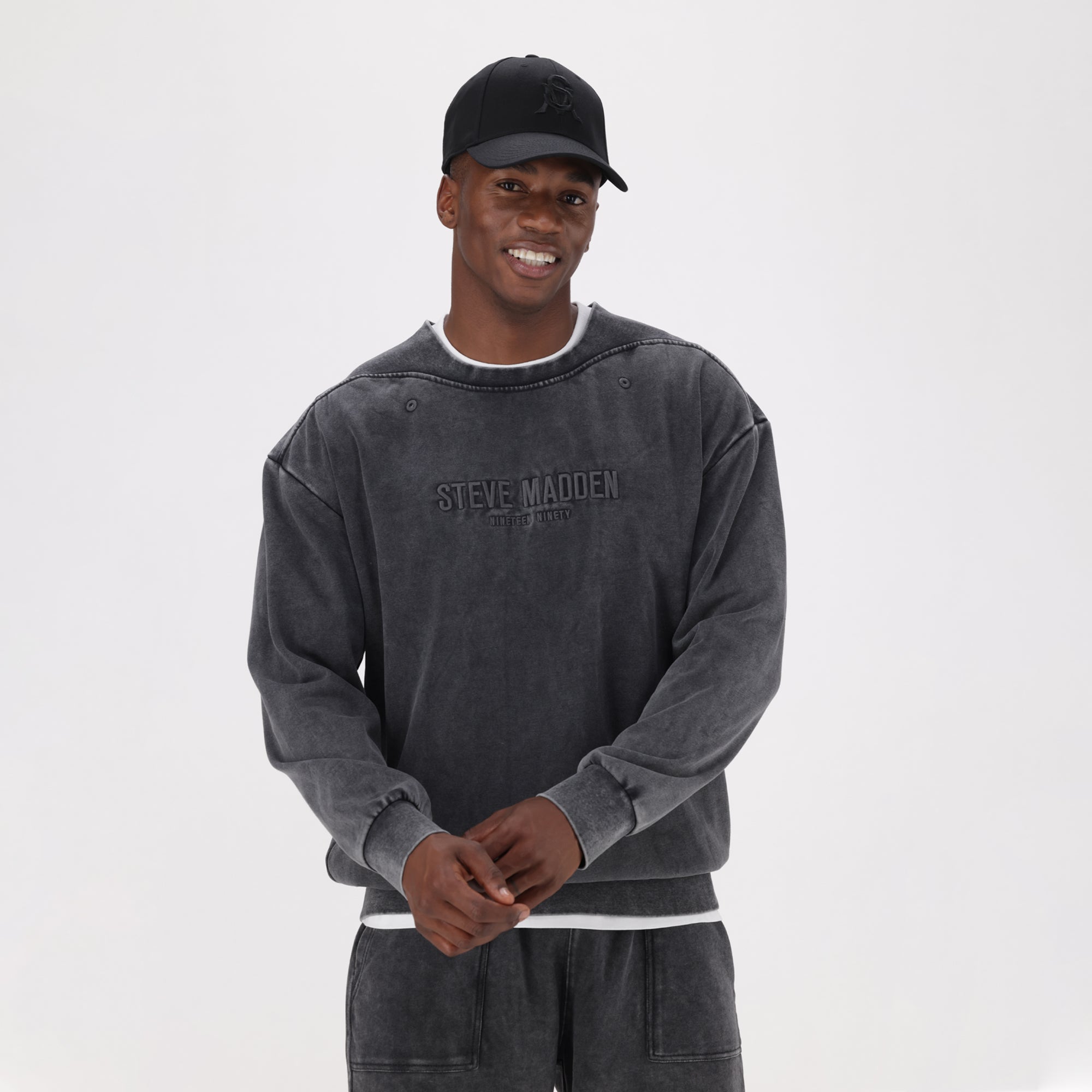SERGIO SNOW WASH CREW NECK SWEAT