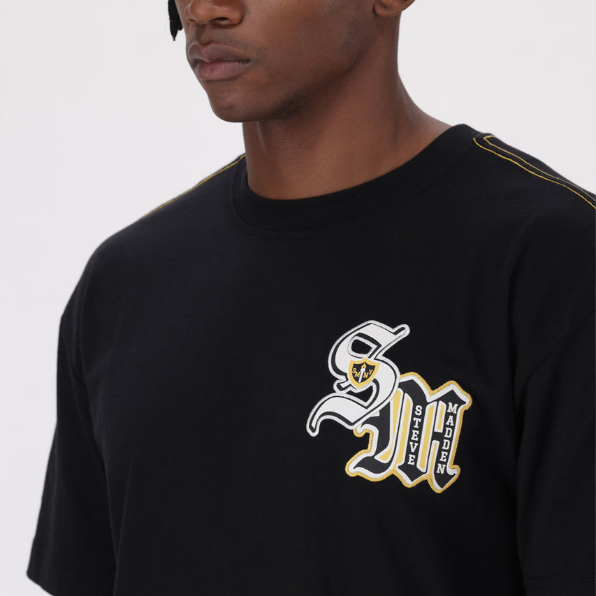 LEVIN BLACK CREW NECK T-SHIRT - view 2