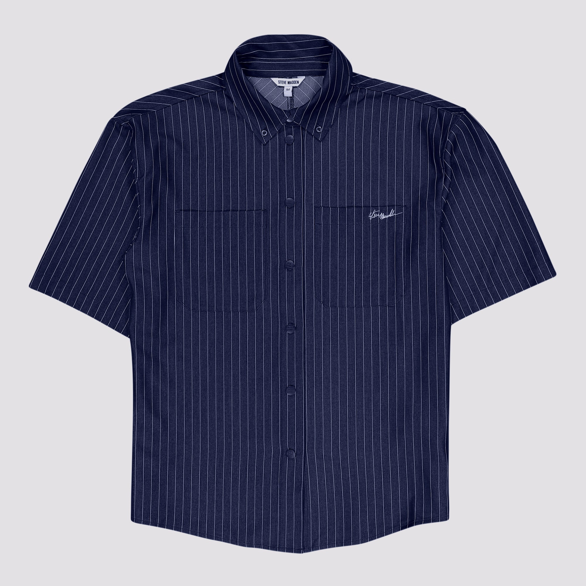 PETER NAVY PIN STRIPE SHIRT - view 7