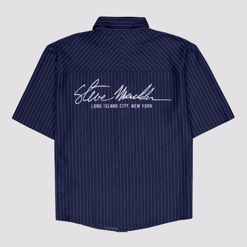 PETER NAVY PIN STRIPE SHIRT - view 8