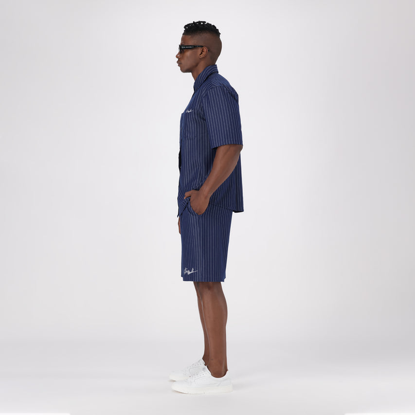 PETER NAVY PIN STRIPE SHIRT - view 6