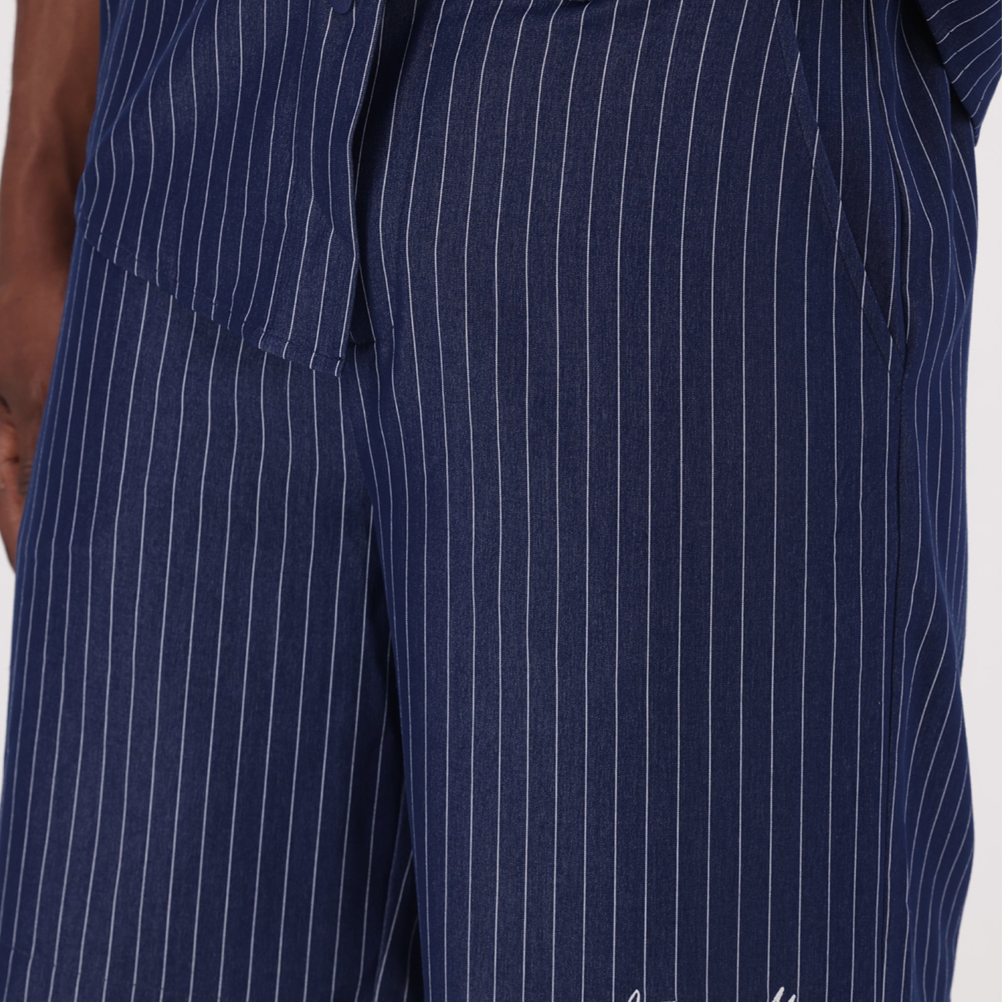 PATRICK NAVY PIN STRIPE SHORTS - view 3