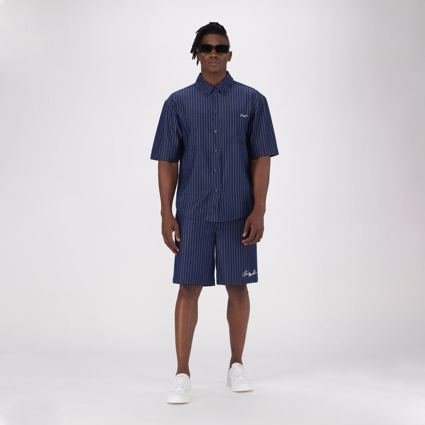 PATRICK NAVY PIN STRIPE SHORTS - view 5