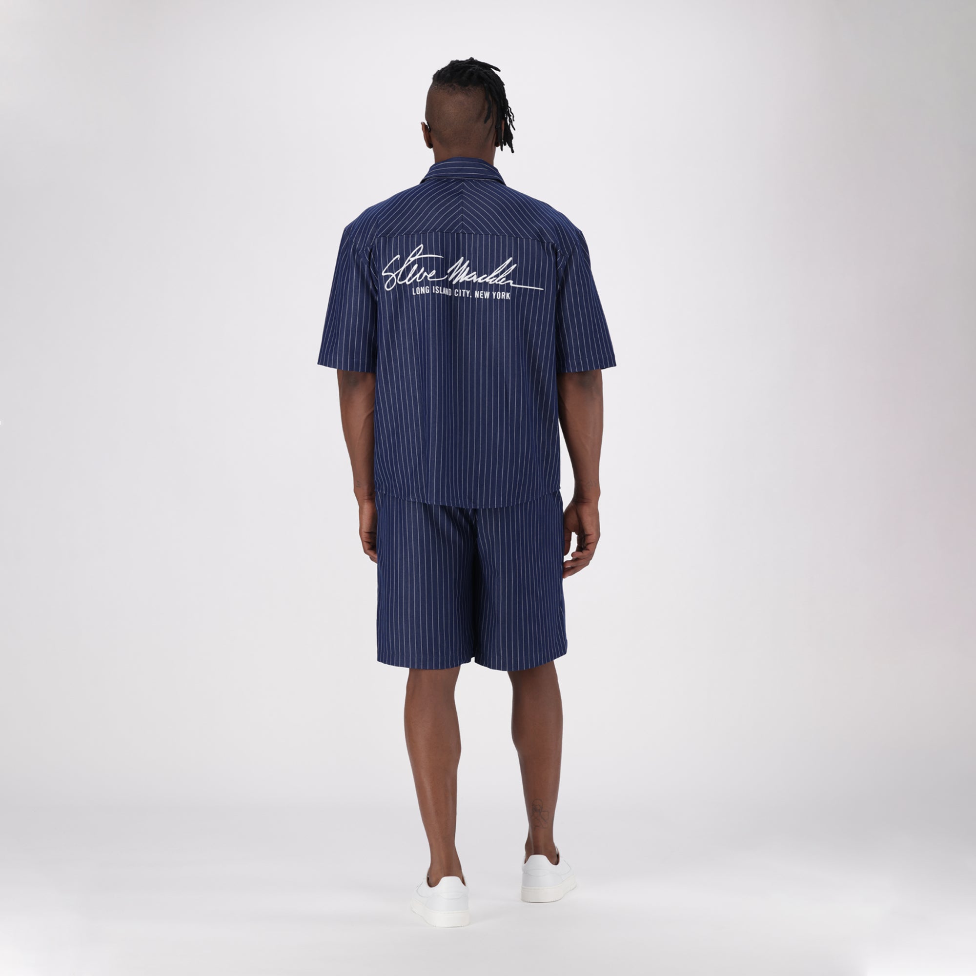 PATRICK NAVY PIN STRIPE SHORTS - view 6