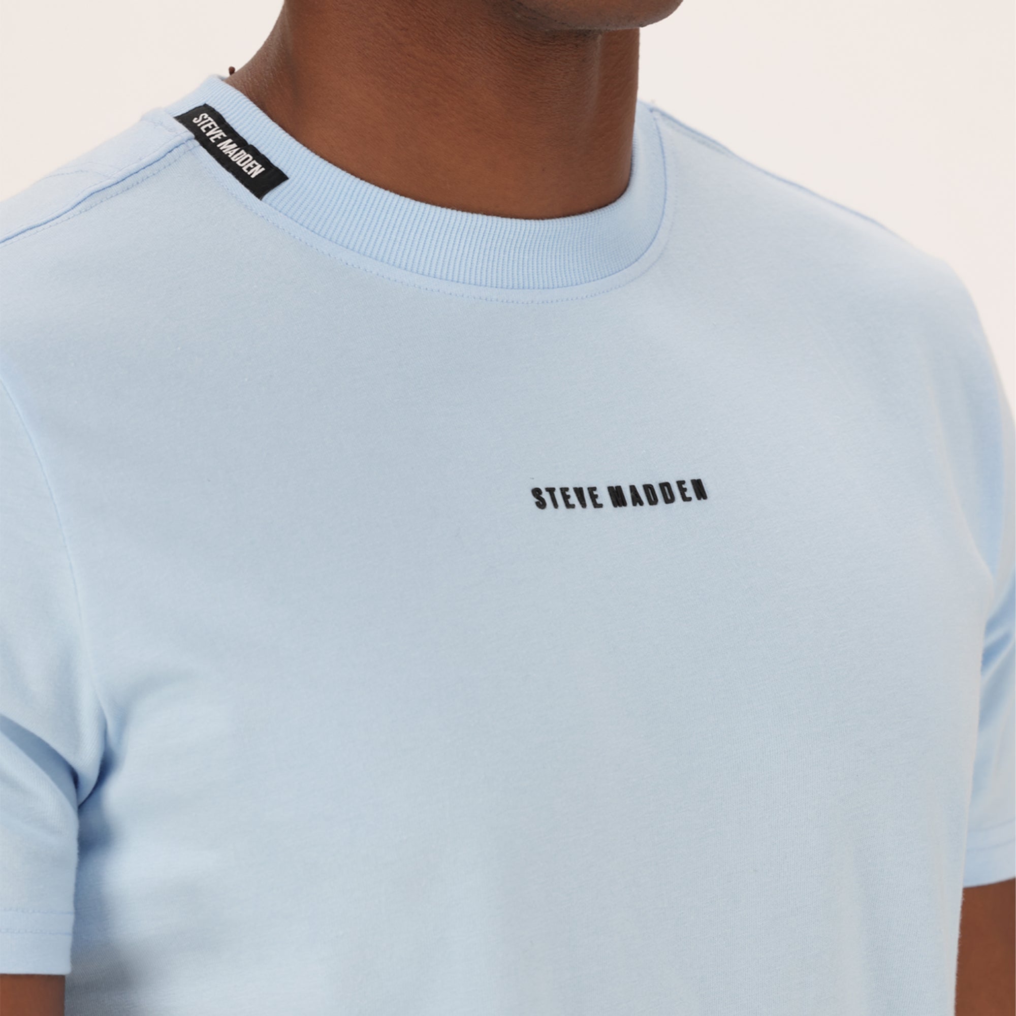 CHRISTIAN LIGHT BLUE CREW NECK T-SHIRT - view 2