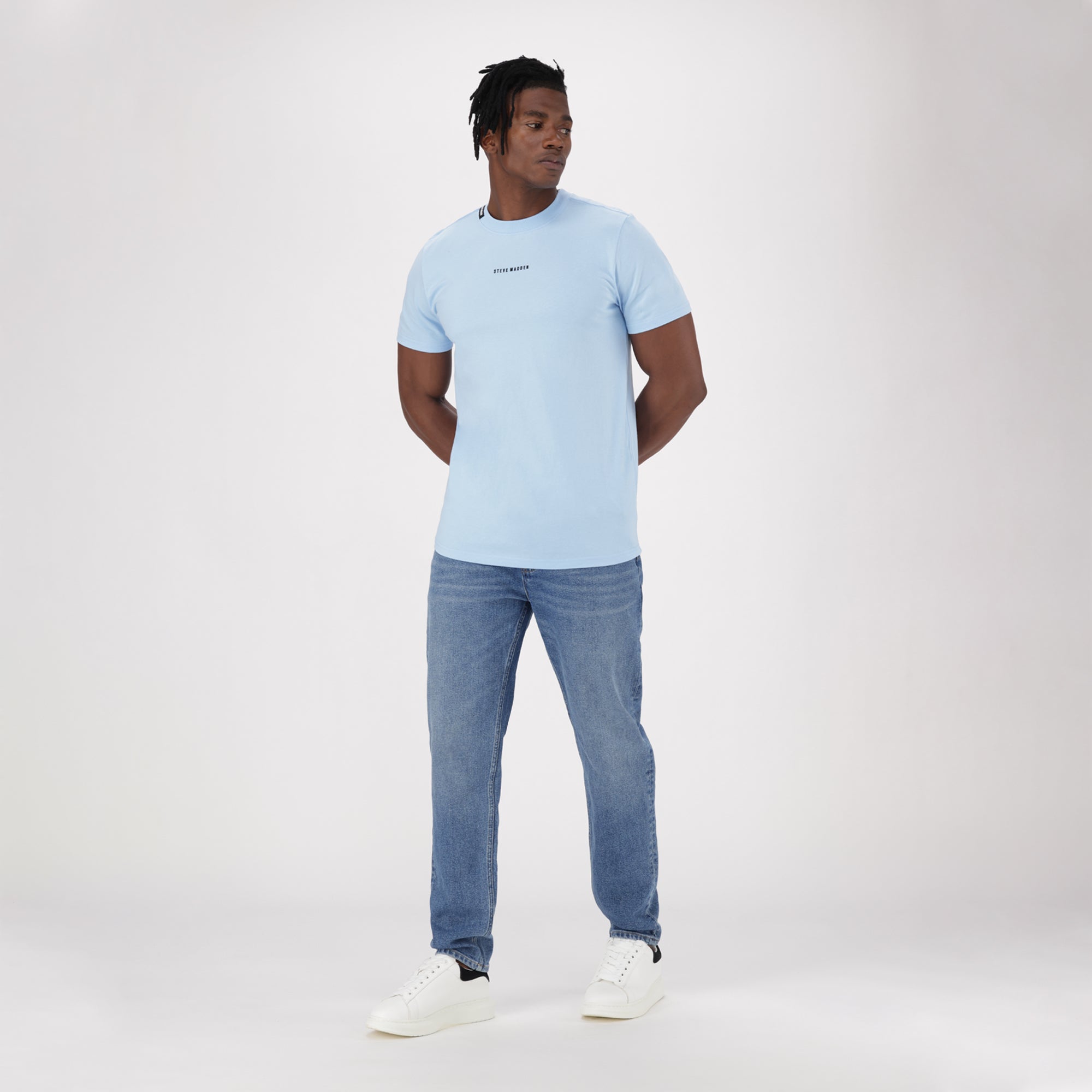 CHRISTIAN LIGHT BLUE CREW NECK T-SHIRT - view 4