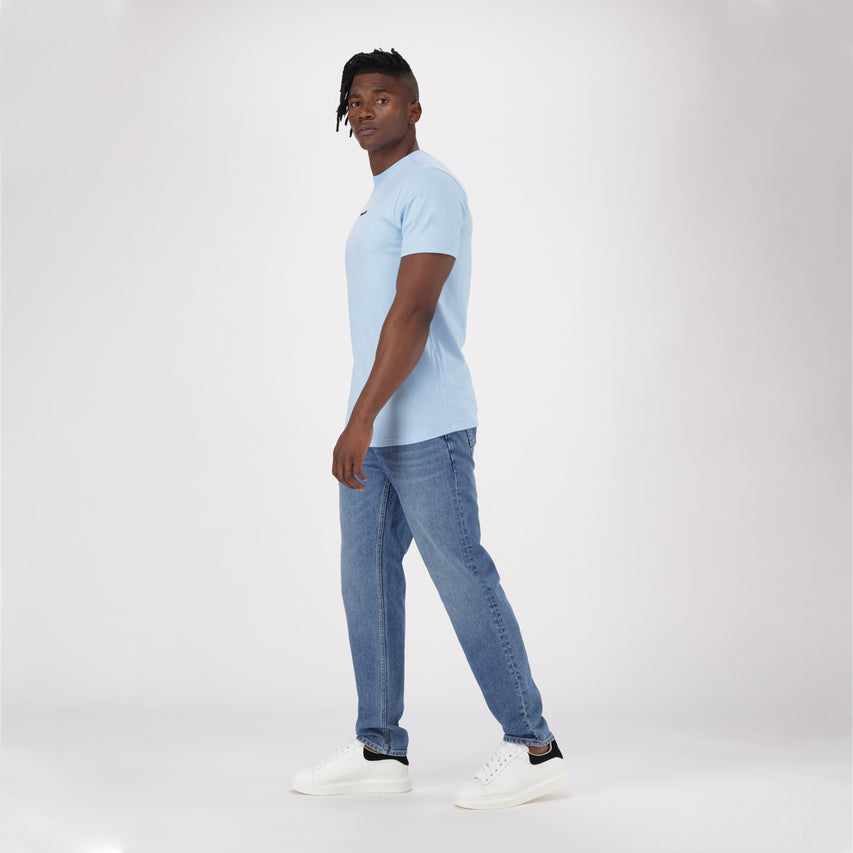 CHRISTIAN LIGHT BLUE CREW NECK T-SHIRT - view 5