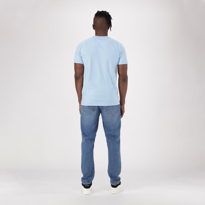 CHRISTIAN LIGHT BLUE CREW NECK T-SHIRT - view 6
