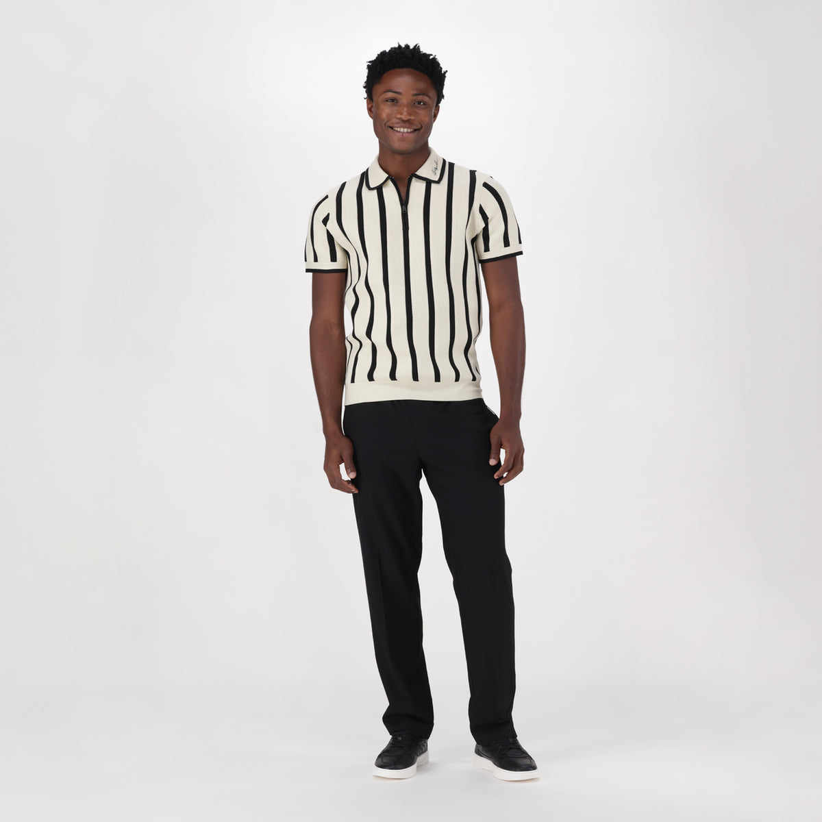PABLO CREAM/BLACK CROCHET SHIRT - view 2