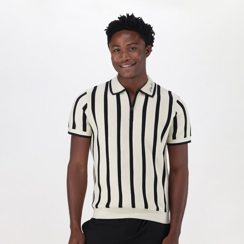 PABLO CREAM/BLACK CROCHET SHIRT