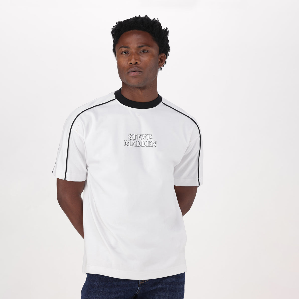 CASPER WHITE CREW NECK T-SHIRT