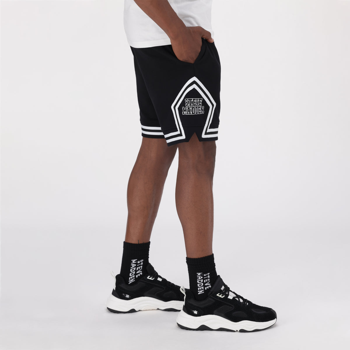 DIEGO BLACK JOGGER SHORTS - view 3