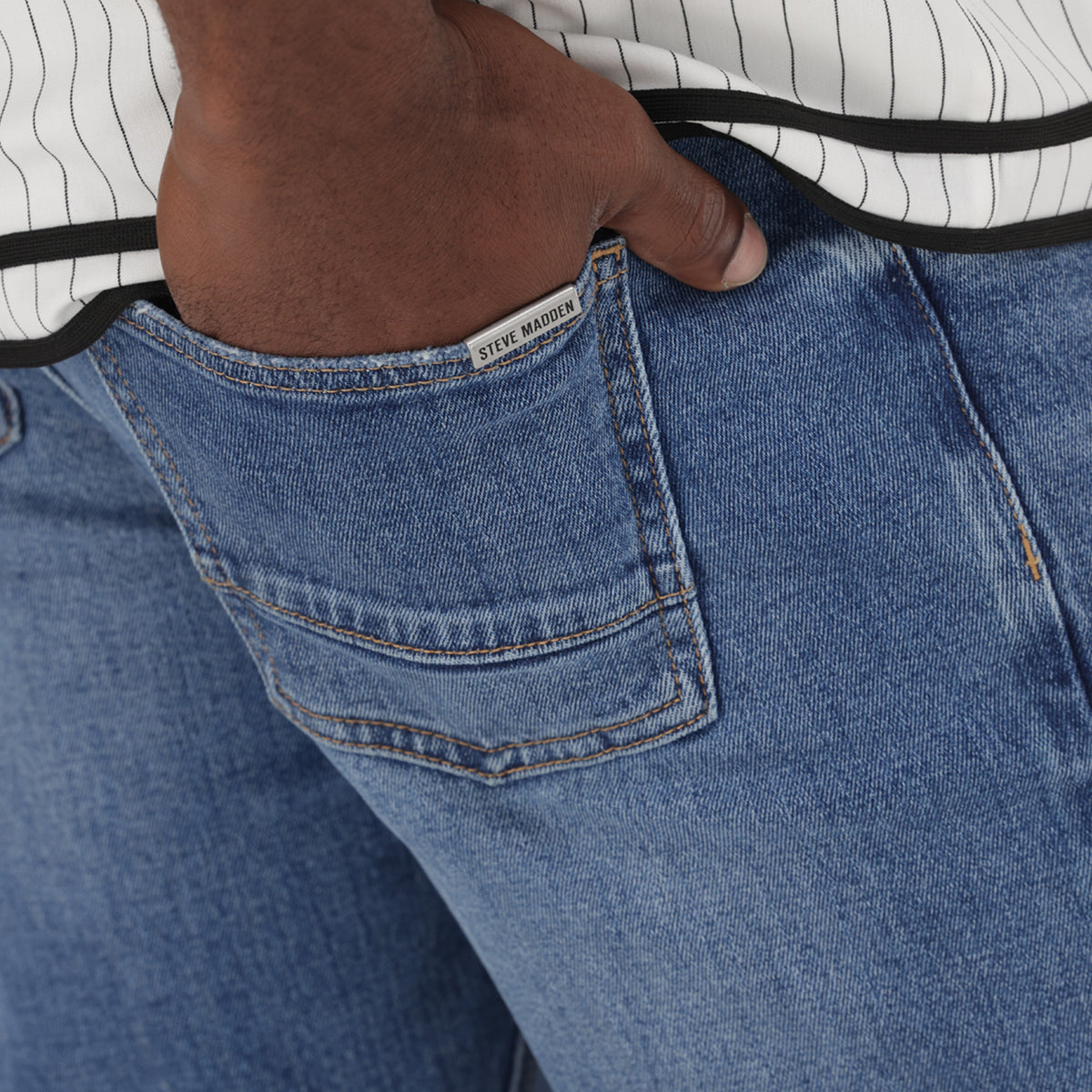 FABIO MID WASH RIPPED SLIM FIT DENIM - view 3