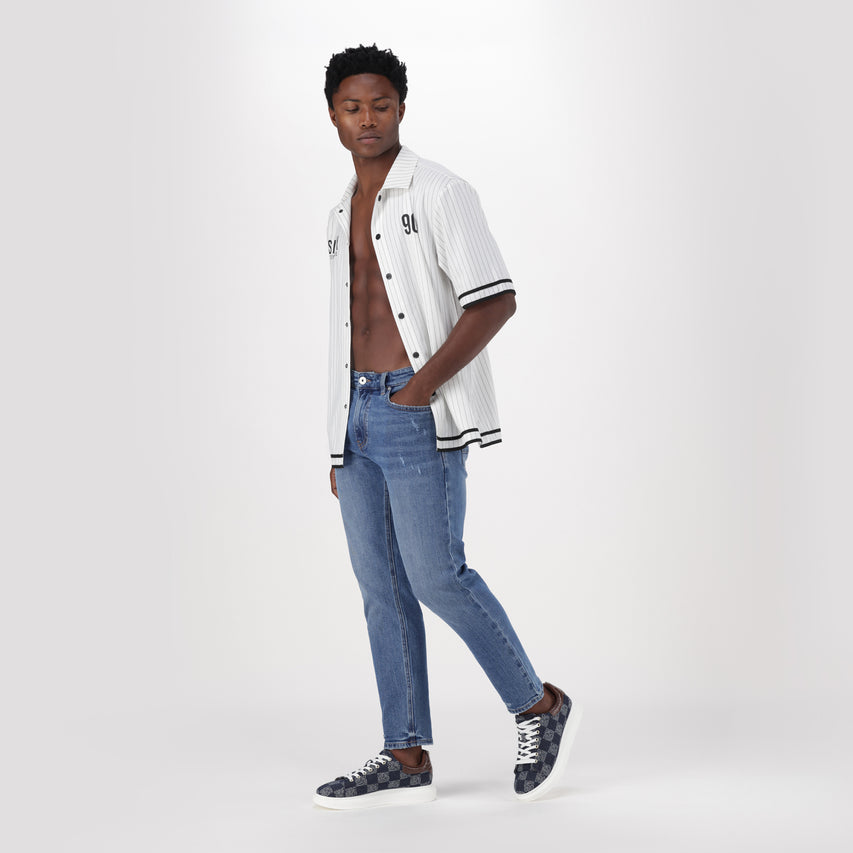 FABIO MID WASH RIPPED SLIM FIT DENIM - view 5