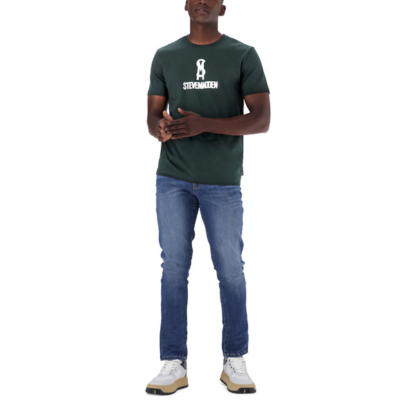 JAMIE CREW NECK LOGO TEE PINE GREEN