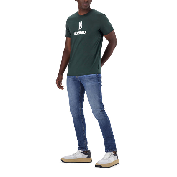 JAMIE CREW NECK LOGO TEE PINE GREEN