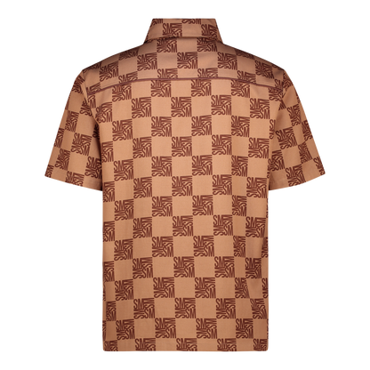 SILAS CAMEL CHECKER BLOCK SHIRT