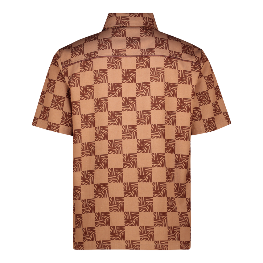 SILAS CAMEL CHECKER BLOCK SHIRT