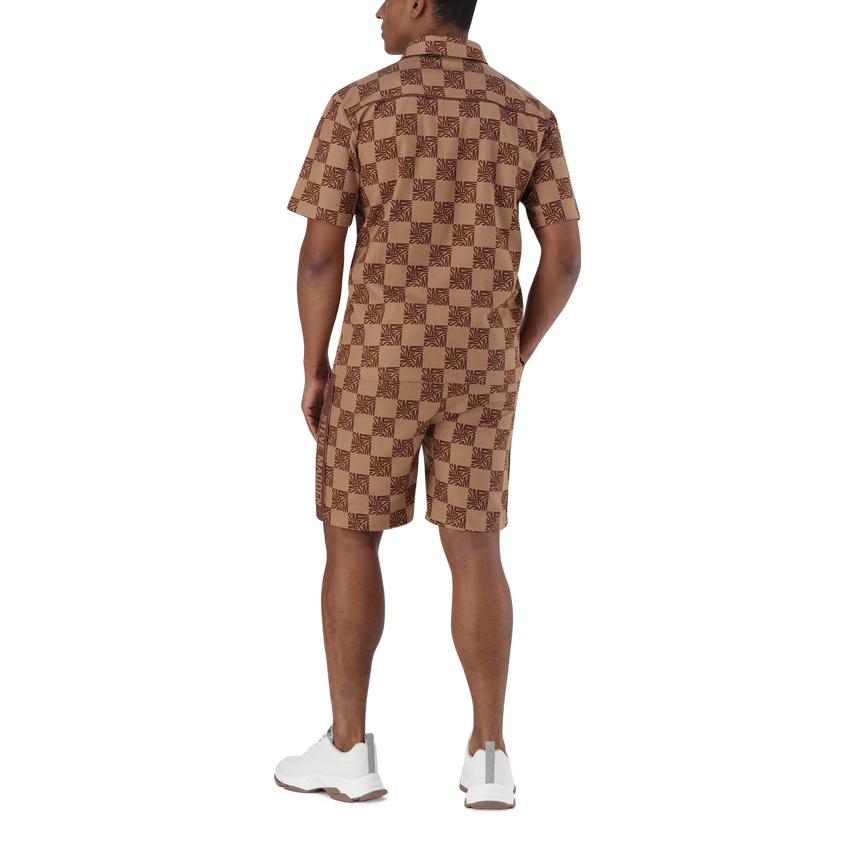 SILAS CAMEL CHECKER BLOCK SHIRT