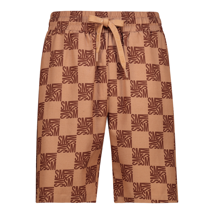 CARSON CAMEL CHECKER BLOCK SHORTS