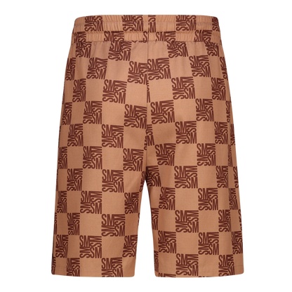 CARSON CAMEL CHECKER BLOCK SHORTS