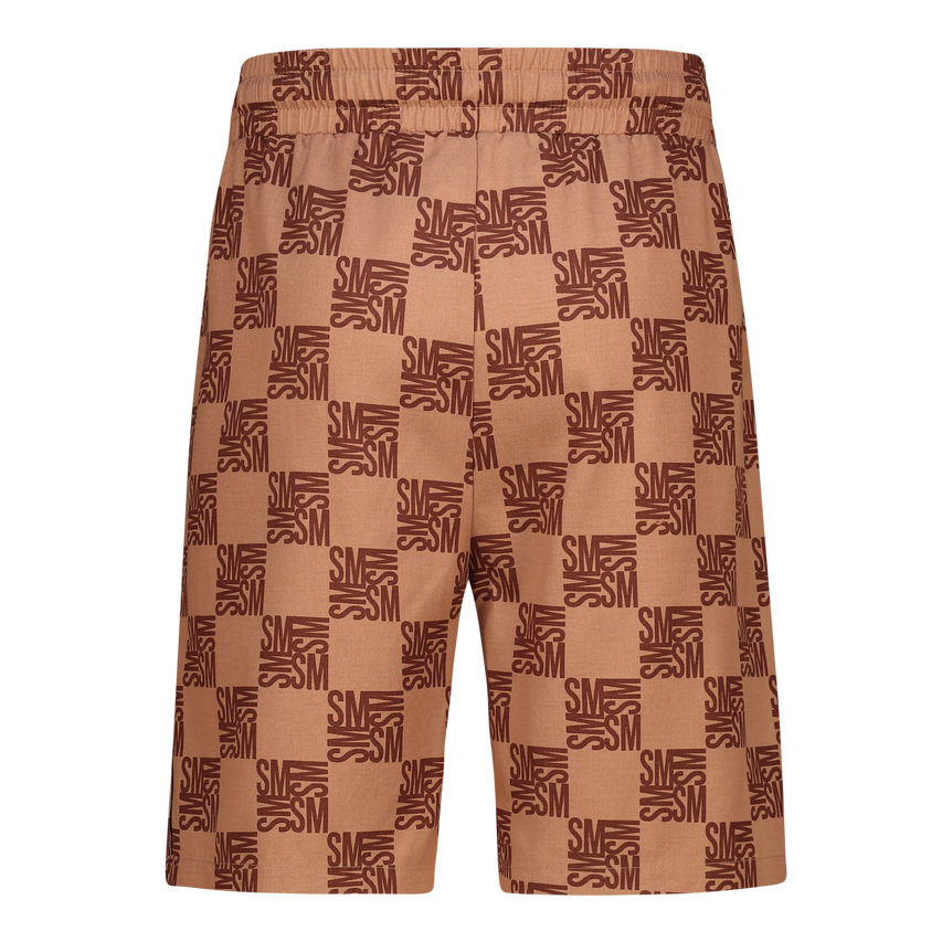 CARSON CAMEL CHECKER BLOCK SHORTS