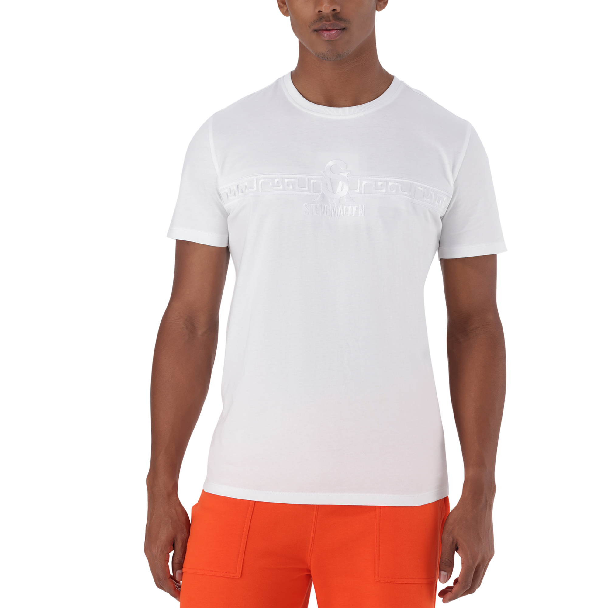 THOMAS WHITE CREW NECK LOGO T-SHIRT