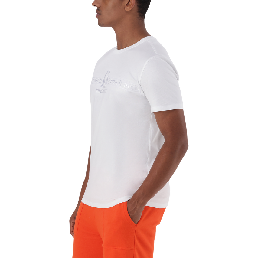 THOMAS WHITE CREW NECK LOGO T-SHIRT