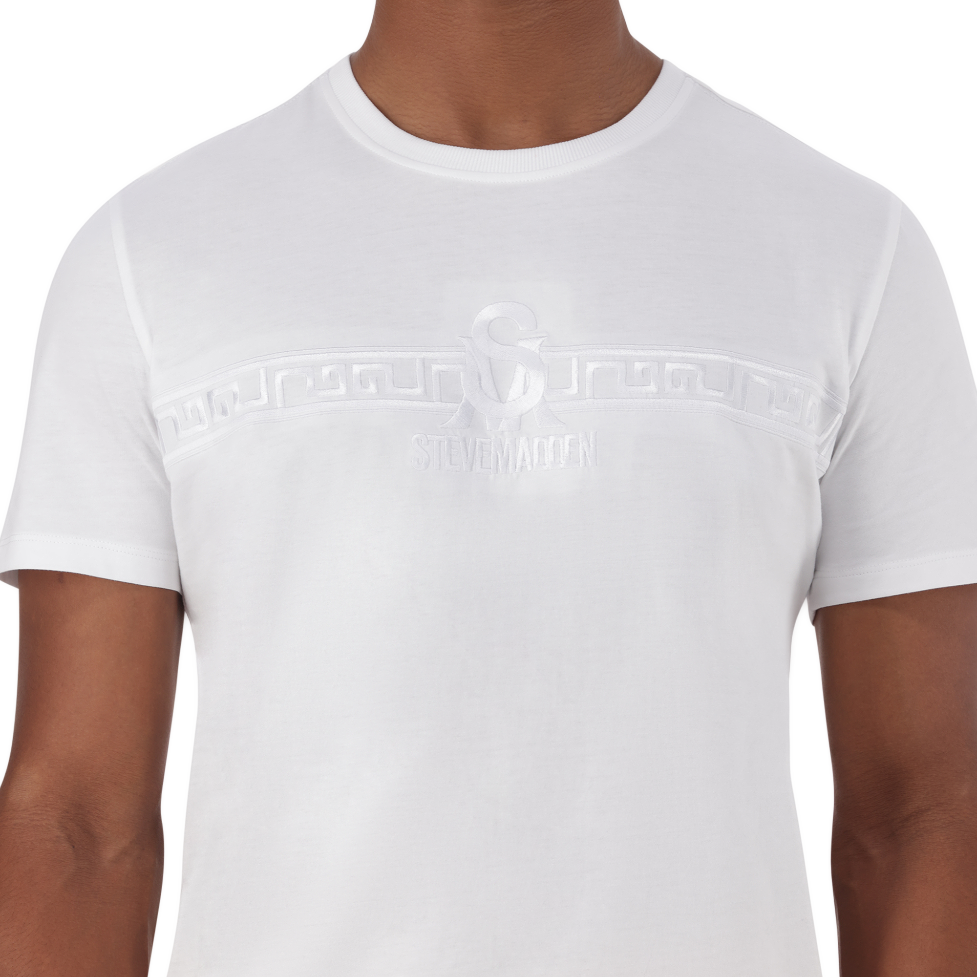 THOMAS WHITE CREW NECK LOGO T-SHIRT