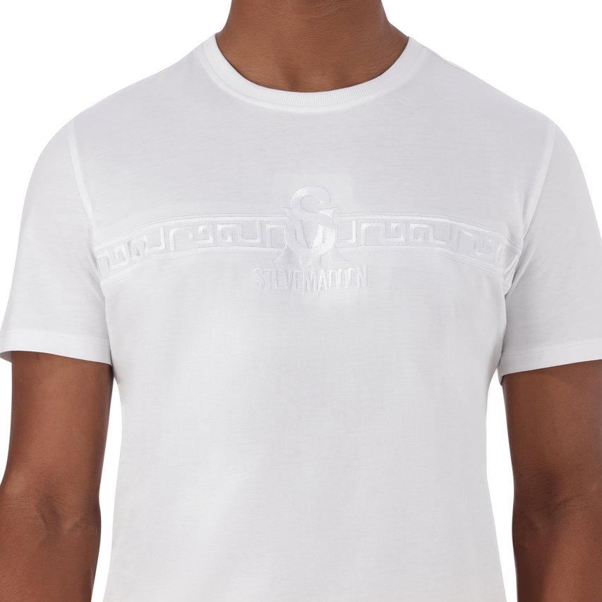 THOMAS WHITE CREW NECK LOGO T-SHIRT