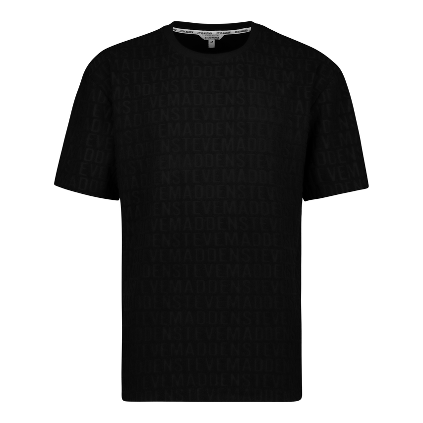 CALEB BLACK EMBOSSED T-SHIRT