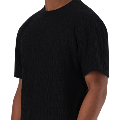 CALEB BLACK EMBOSSED T-SHIRT