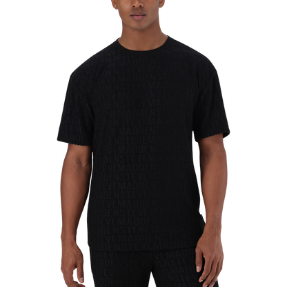 CALEB BLACK EMBOSSED T-SHIRT