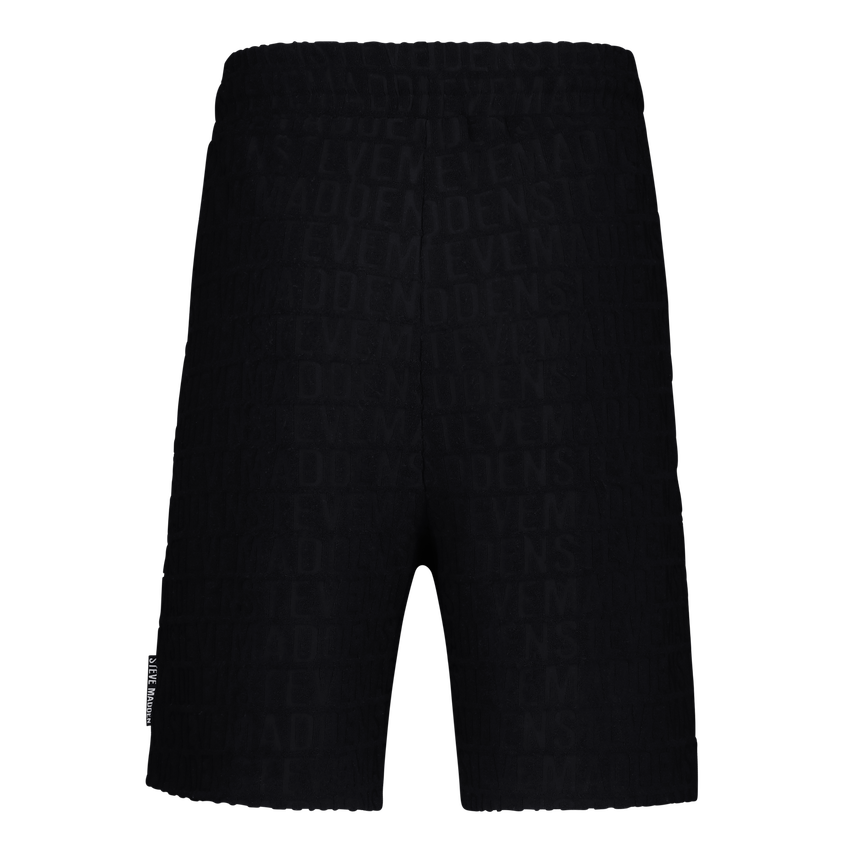 ASHTON BLACK EMBOSSED JOGGER SHORTS