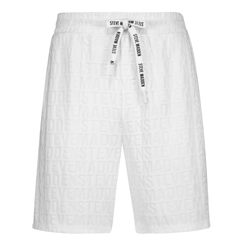ASHTON OFF WHITE EMBOSSED JOGGER SHORTS