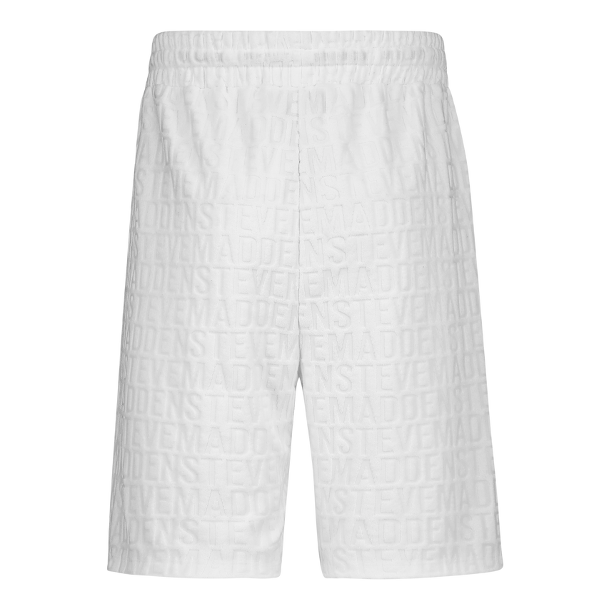 ASHTON OFF WHITE EMBOSSED JOGGER SHORTS