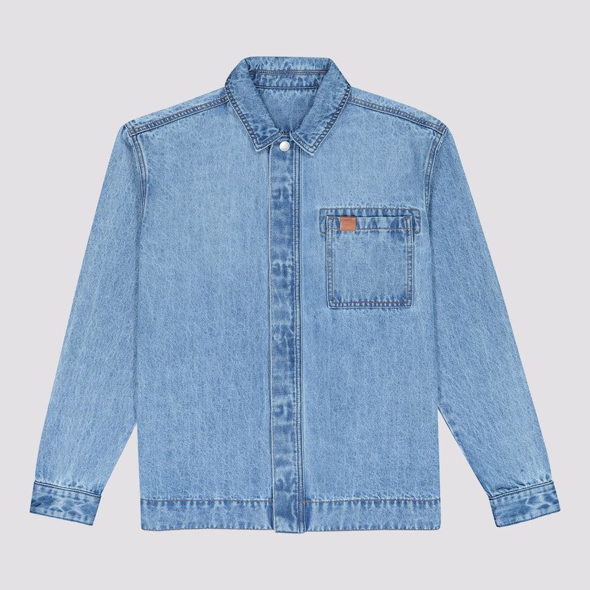 DYLAN MID BLUE DENIM SHACKET - view 7