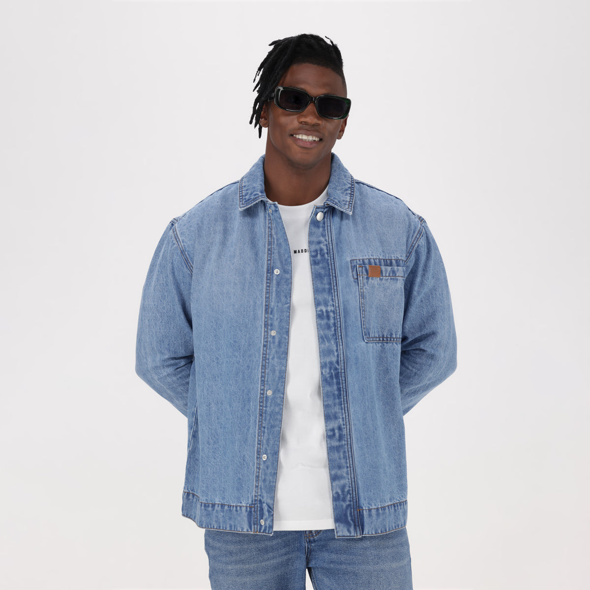 DYLAN MID BLUE DENIM SHACKET