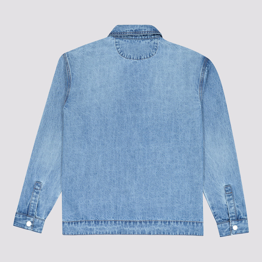 DYLAN MID BLUE DENIM SHACKET - view 8